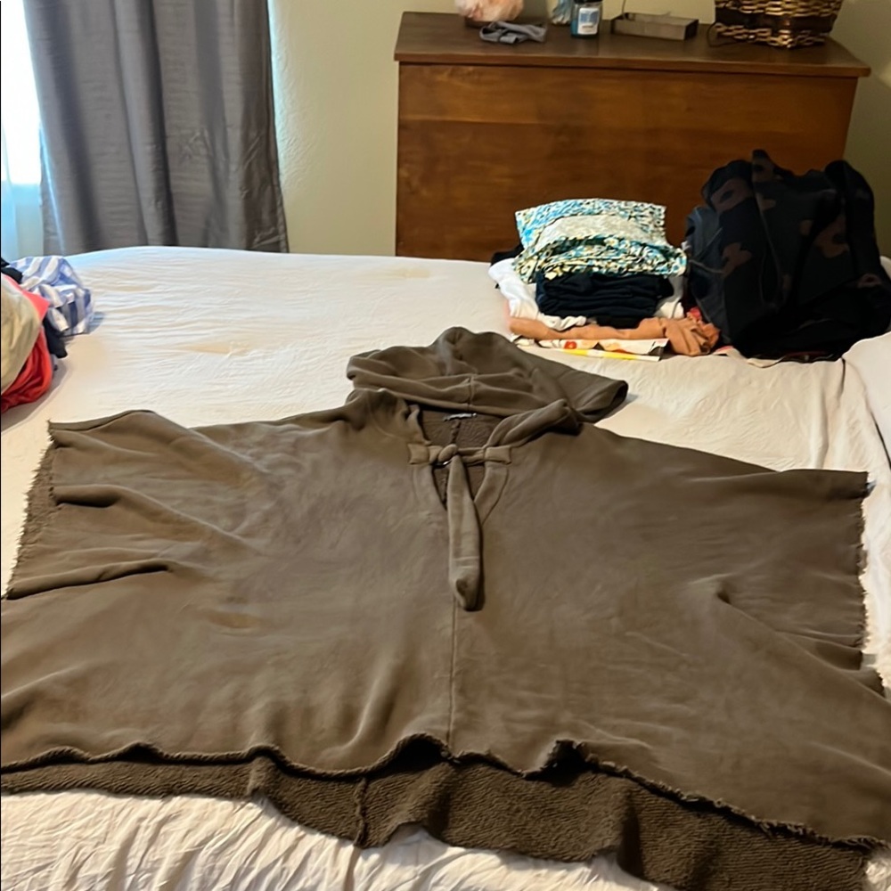 Brown Hooded Poncho